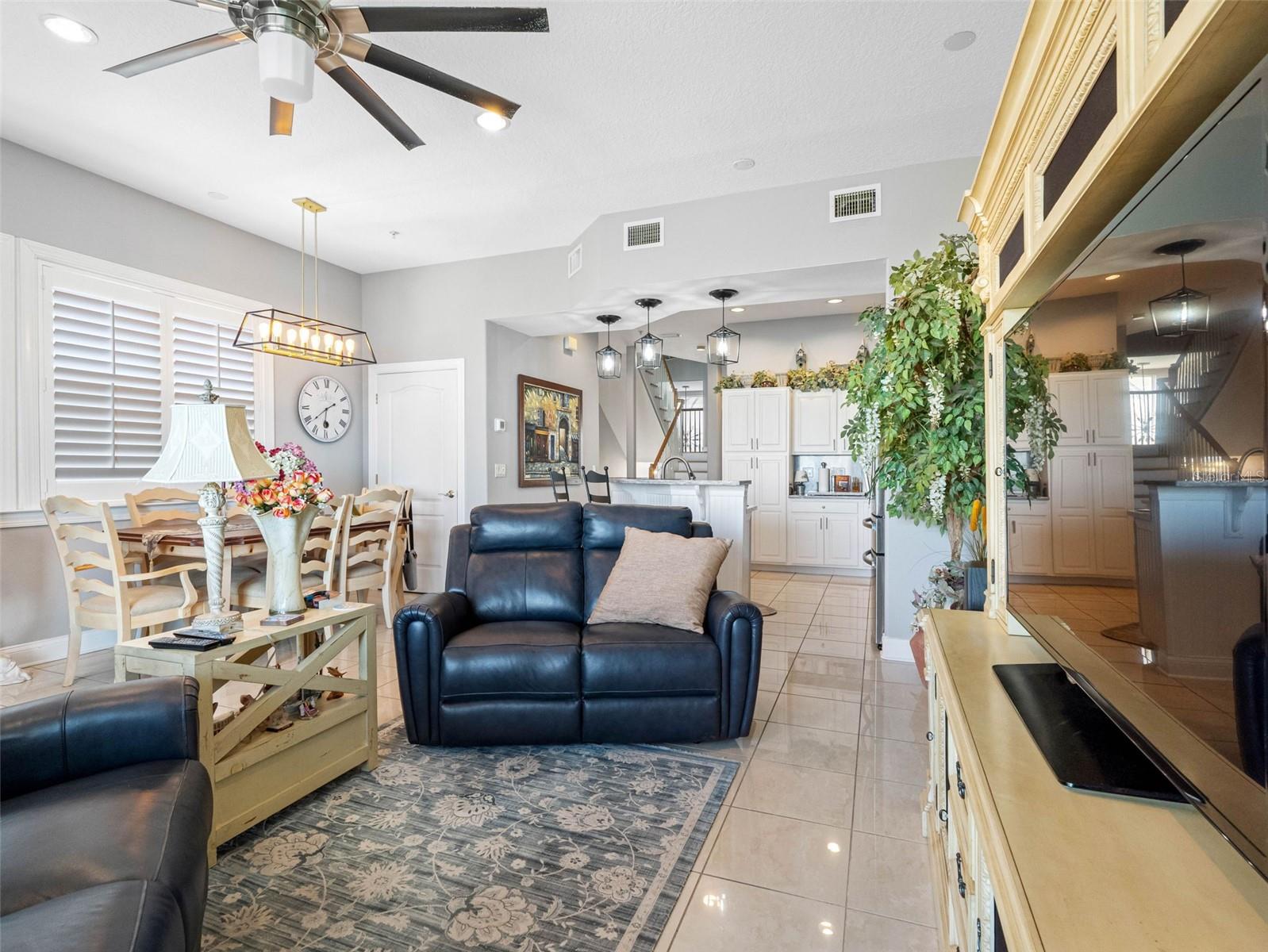 Looking to the kitchen from great room