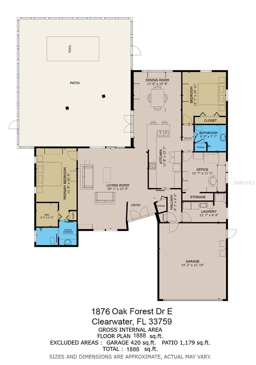 1876 OAK FOREST DR E, CLEARWATER, FL, 33759