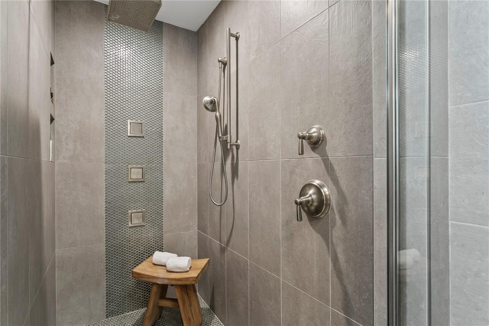 Primary bathroom shower.