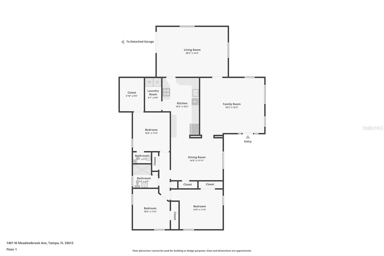 1401 MEADOWBROOK AVE W, TAMPA, FL, 33612