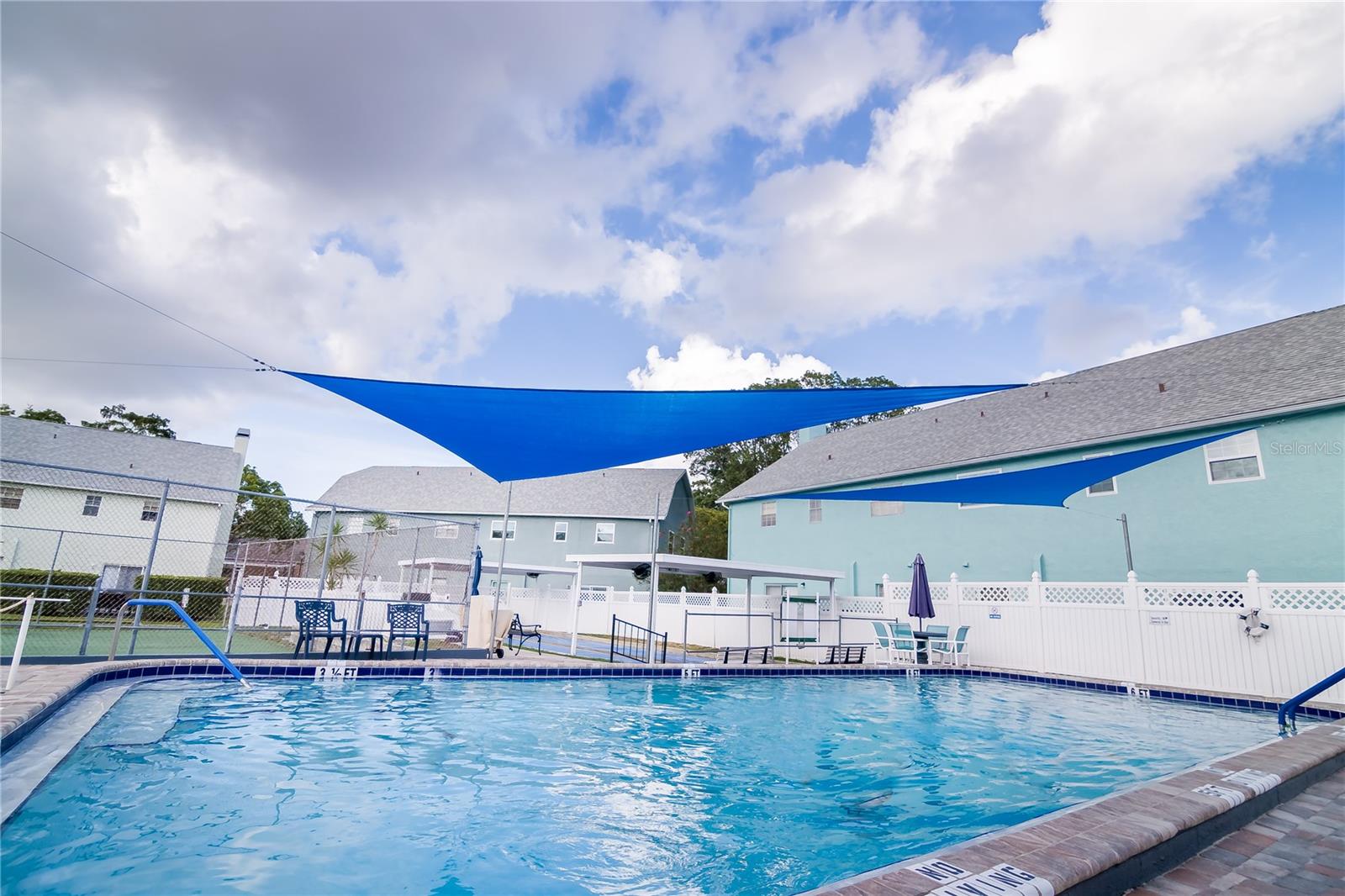 Sparkling heated swimming pool