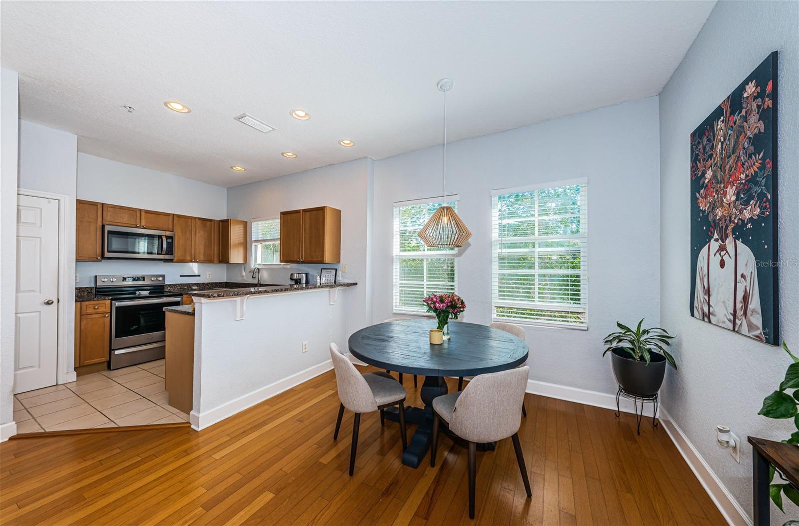 Kitchen breakfast bar and pantry.