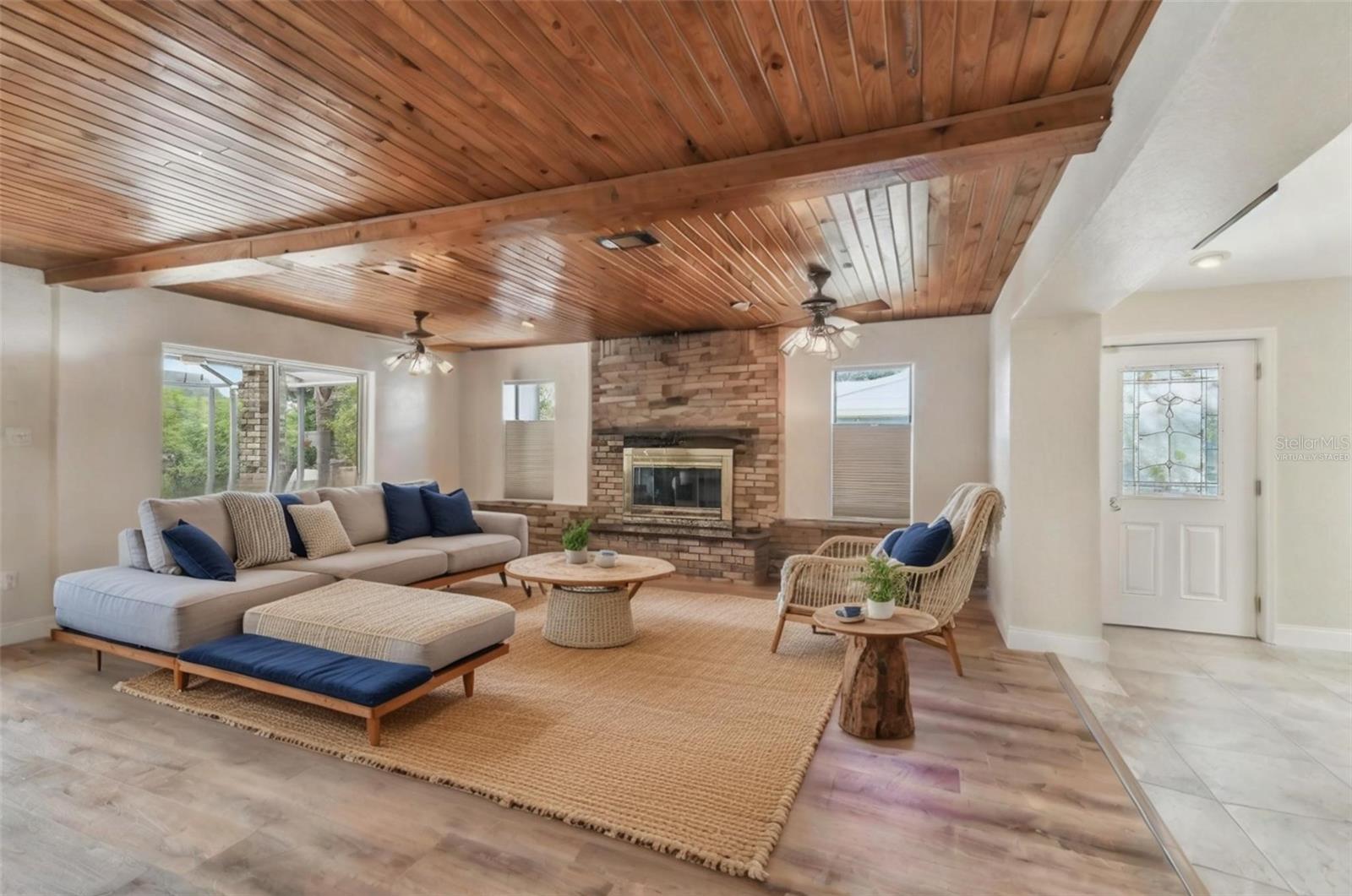 Family room virtually staged