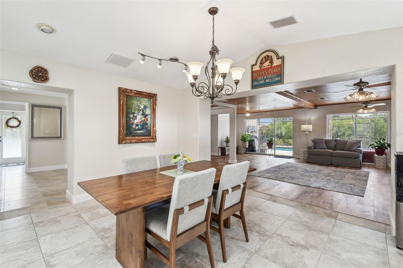 Dining room leading out to the family room