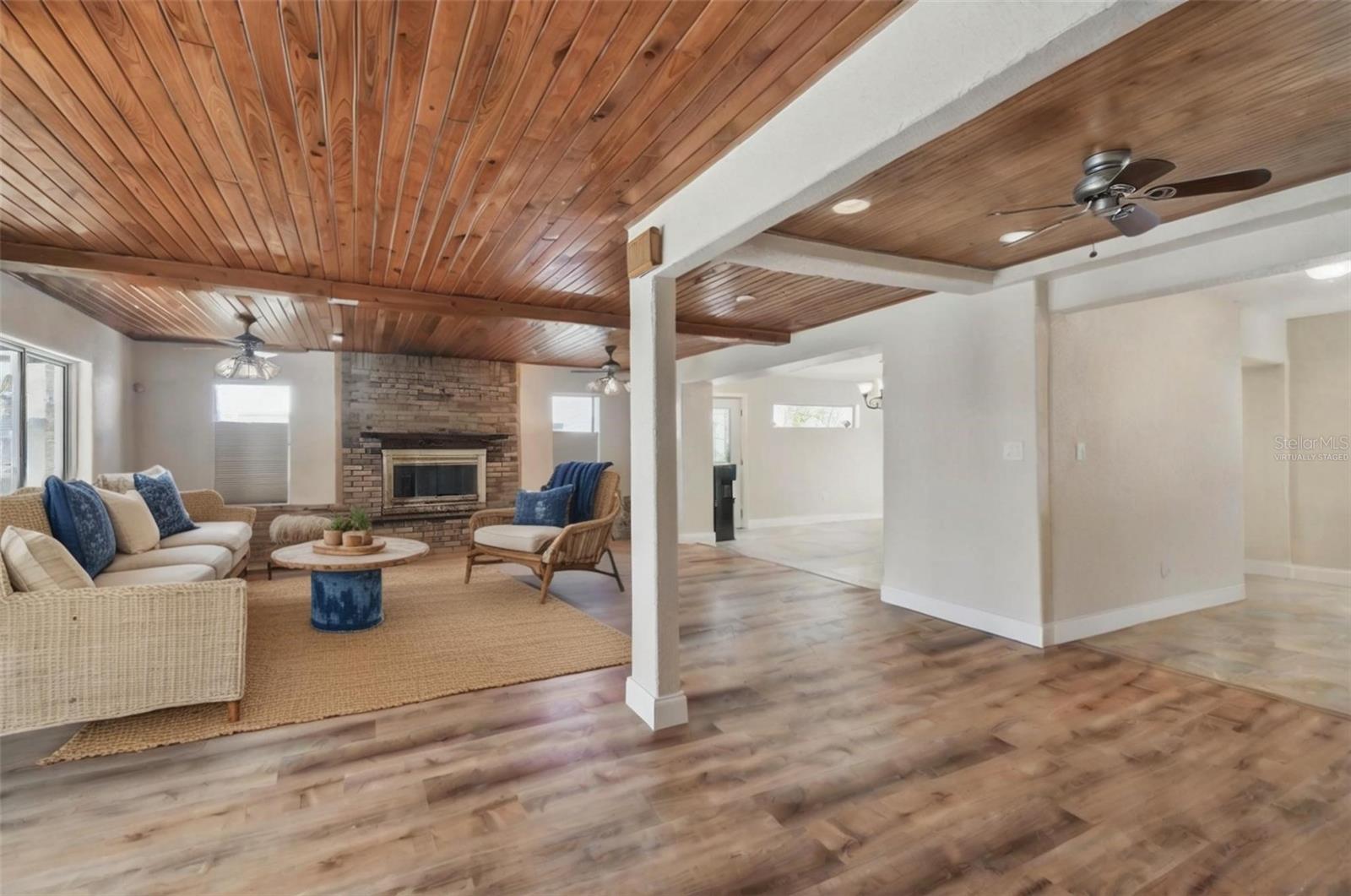Family room virtually staged