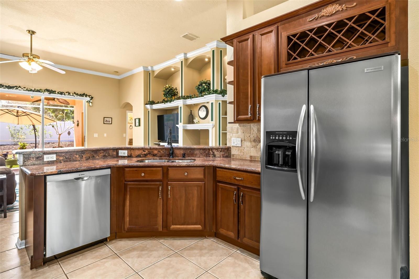 Kitchen overlooking Family room