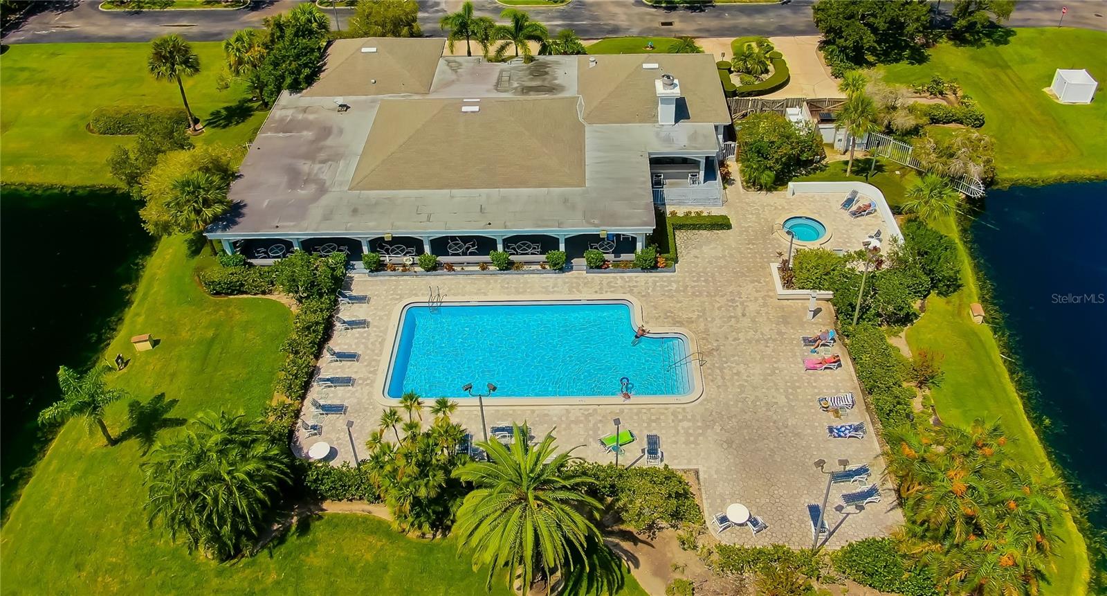 Aerial Views of Clubhouse & Pool