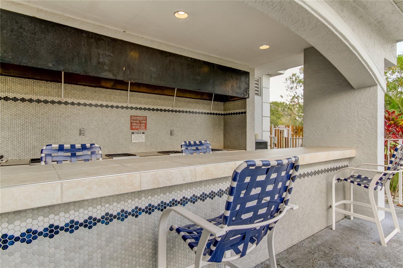 Outdoor Gas Grills in Pool Area