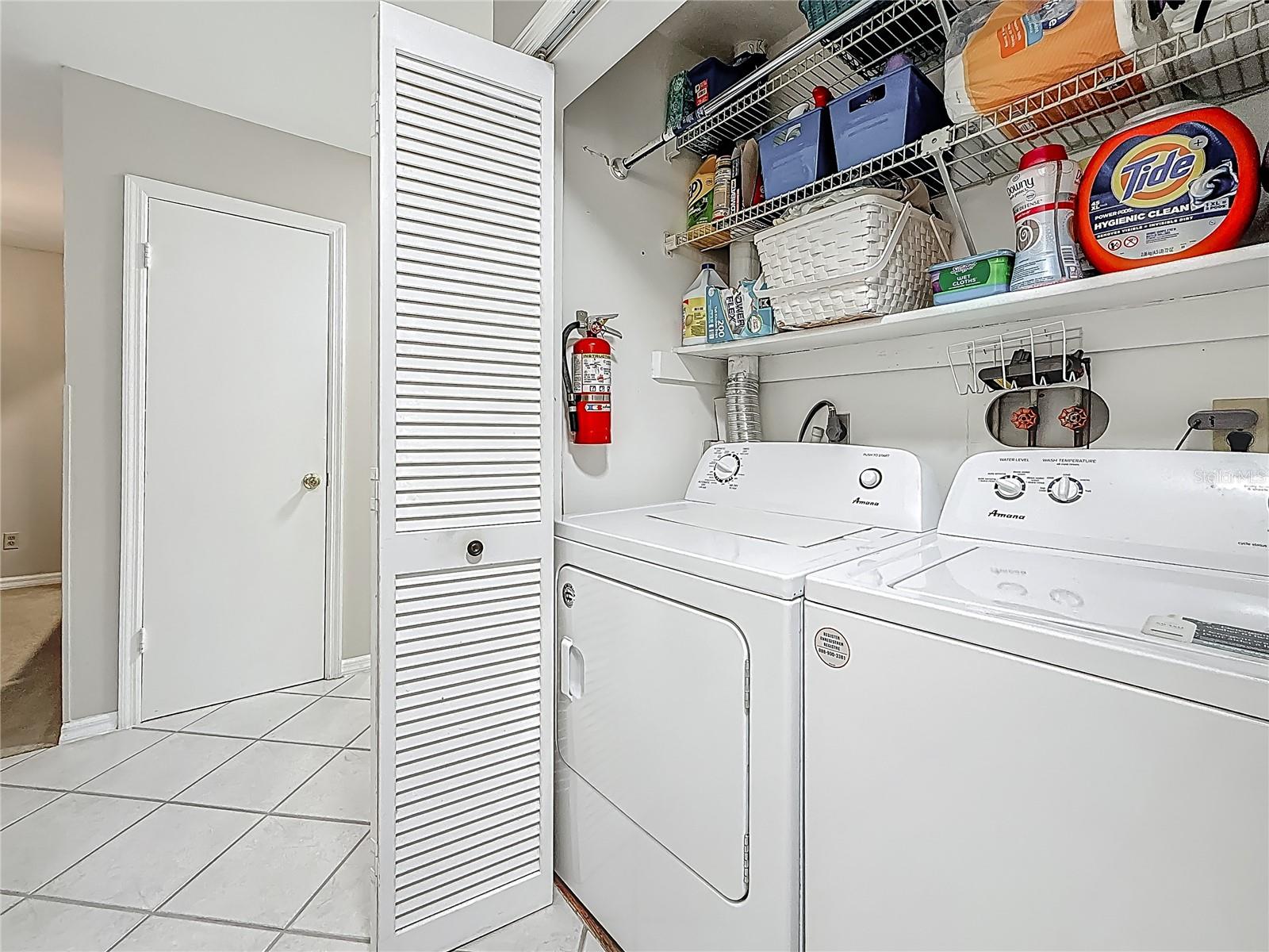 Laundry Closet with full size washer & dryer