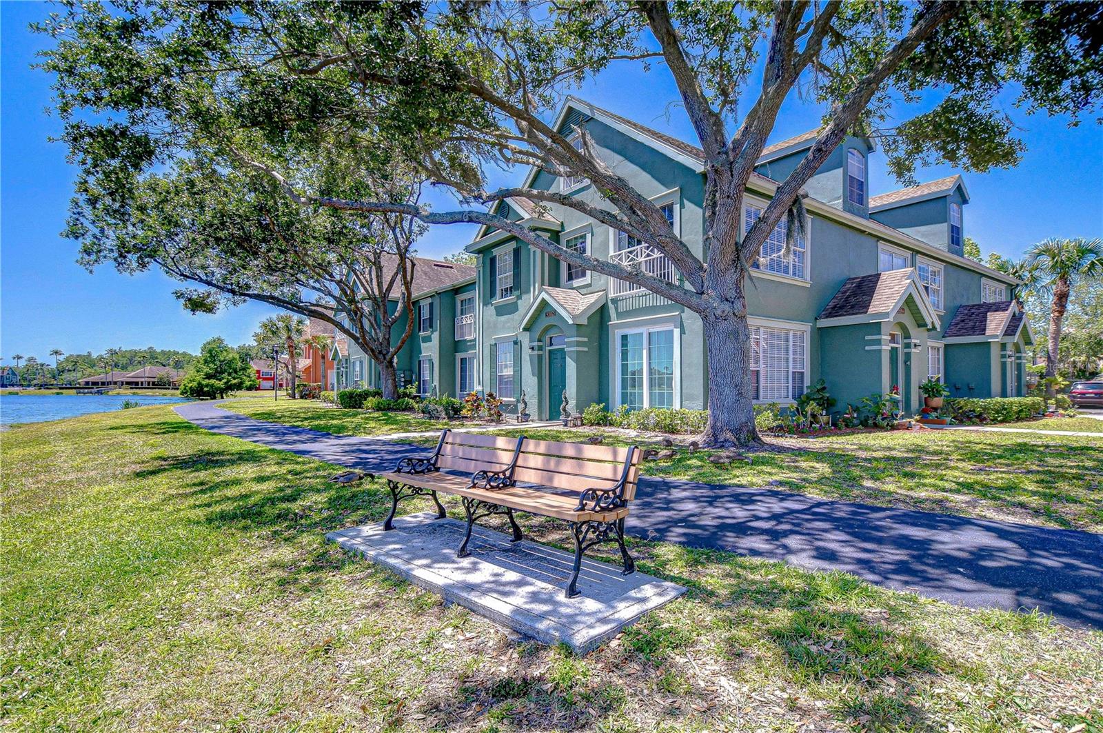 Side view of front door from Lake