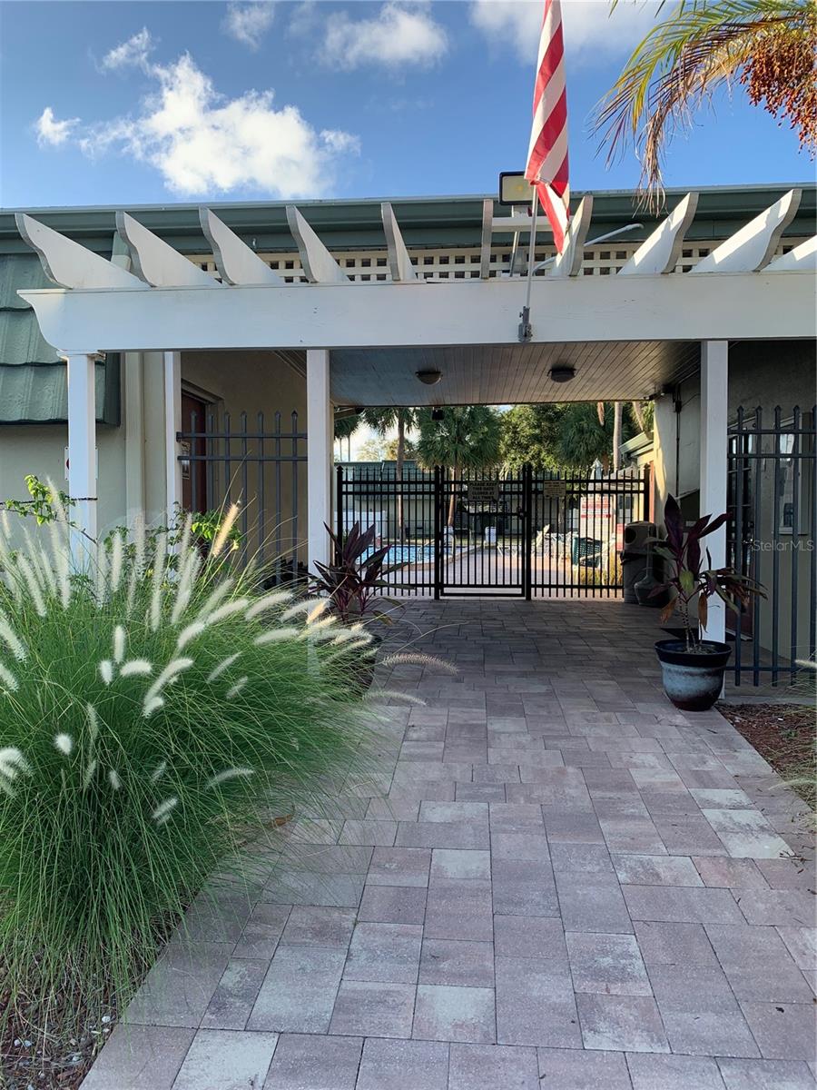 Pool entrance and Club House