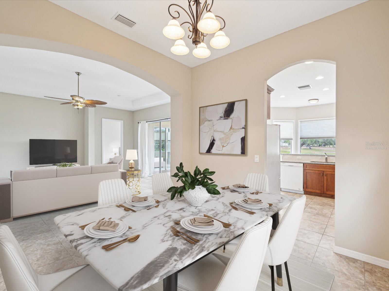 dining room virtually staged