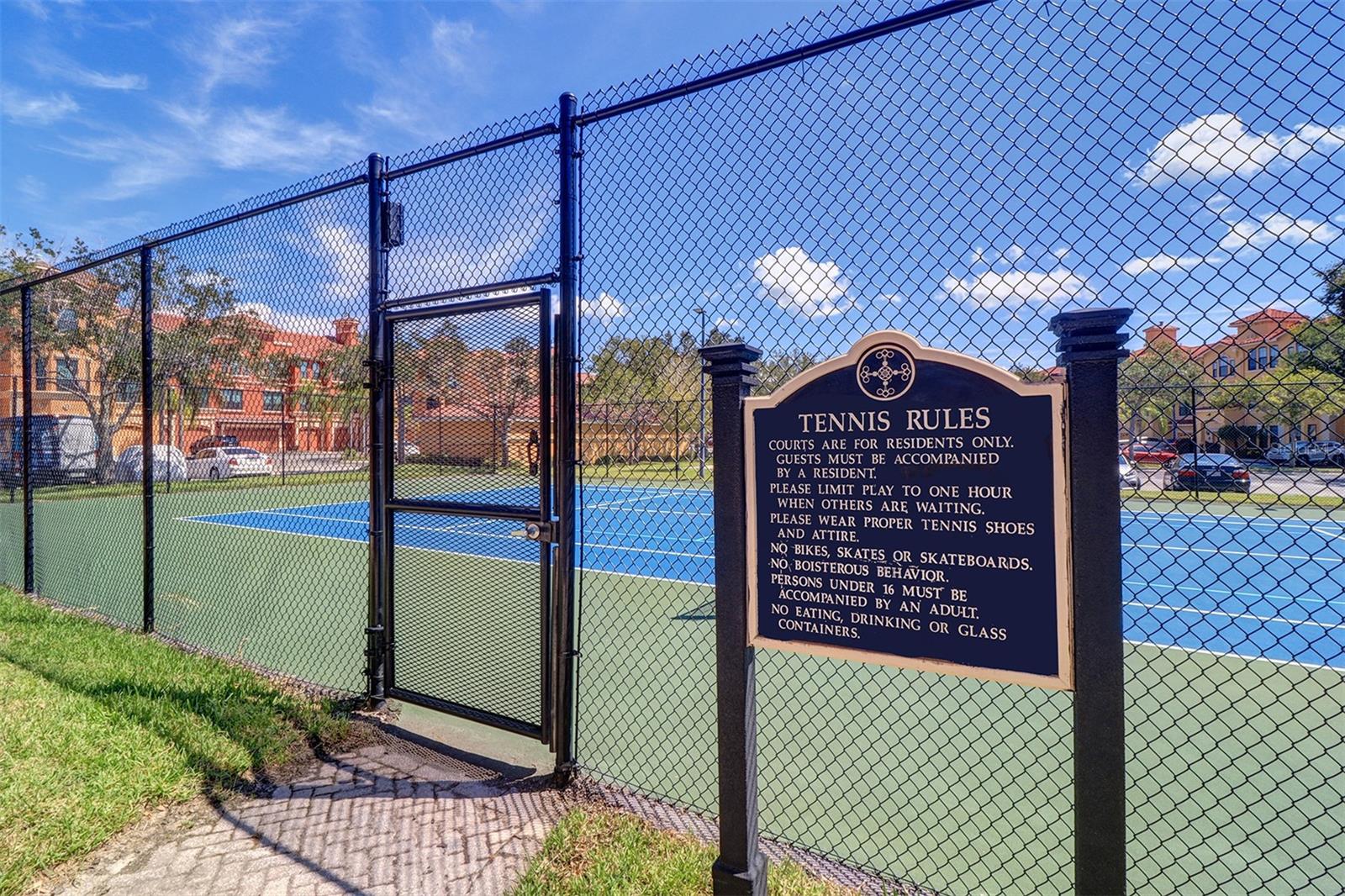 tennis court entrance