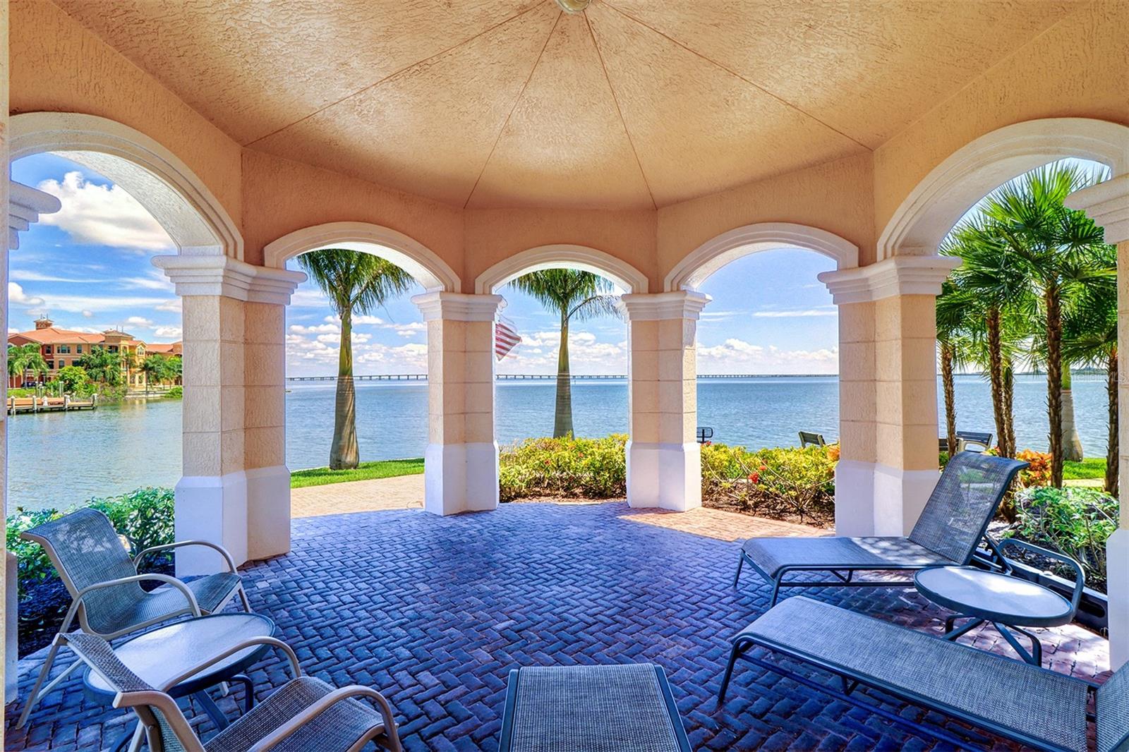 inside gazebo at Building 12