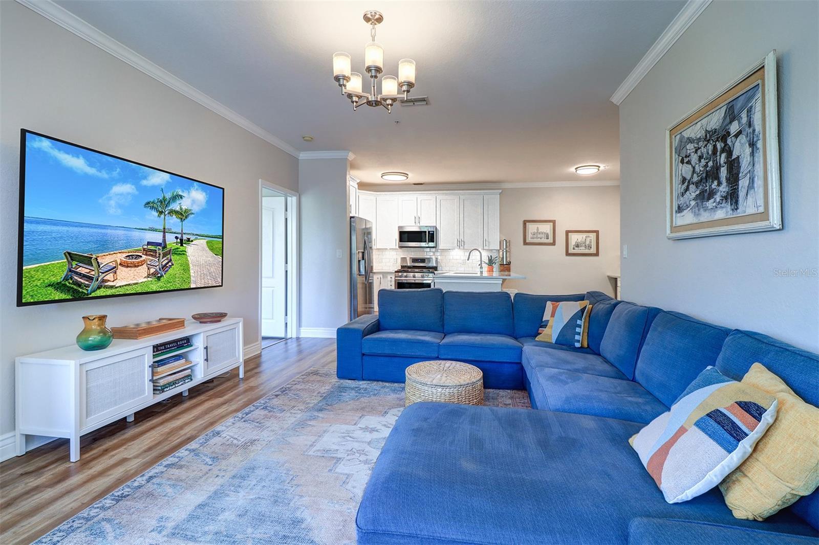 Looking back into the living and kitchen areas