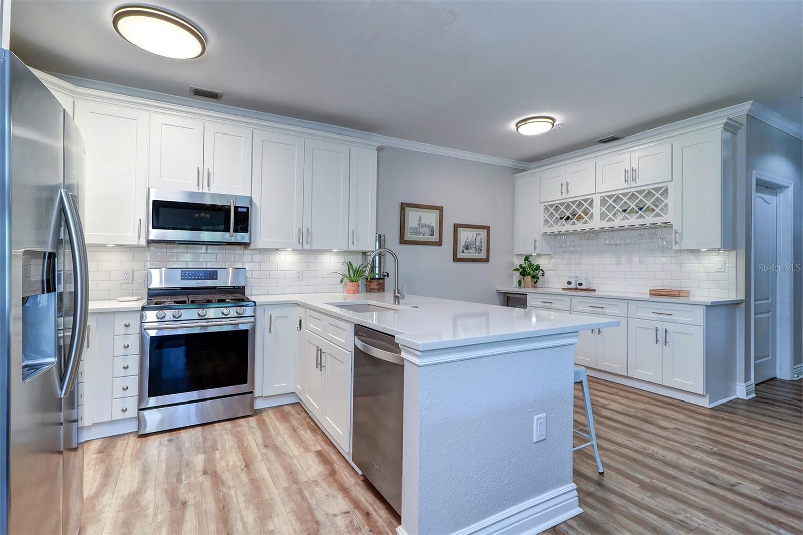 Interior view of kitchen work area