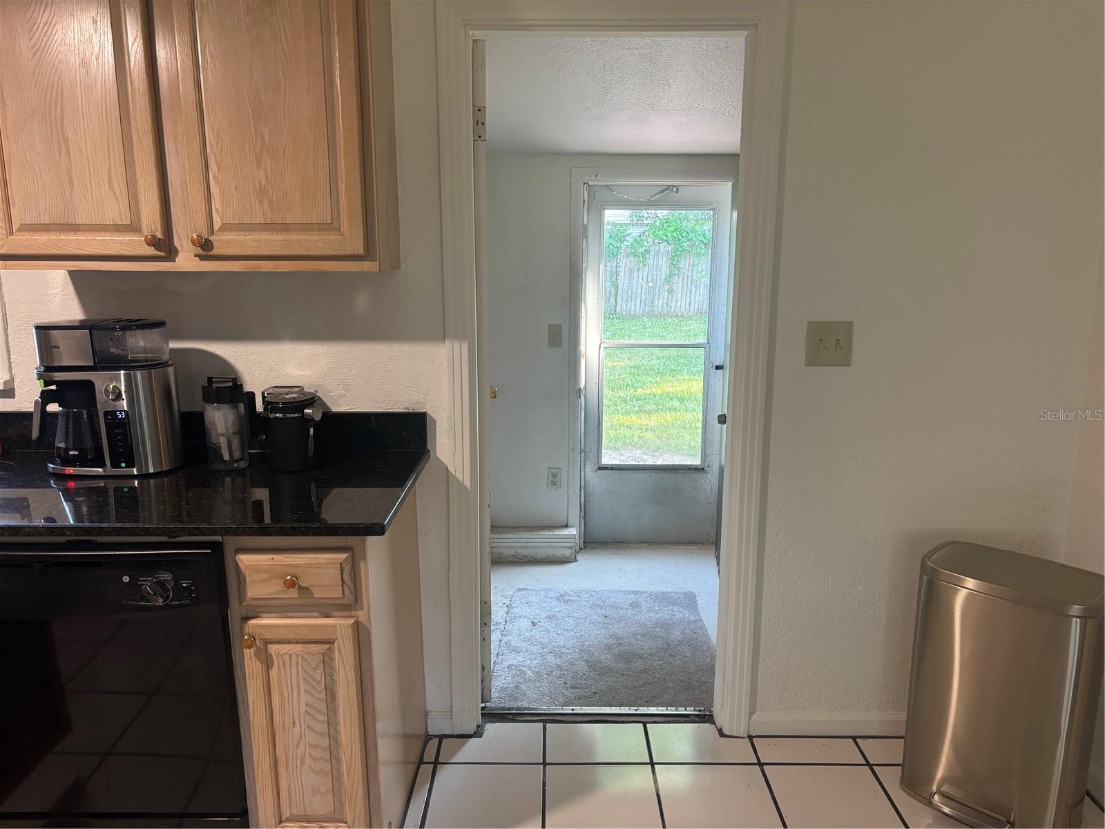 looking out to back yard