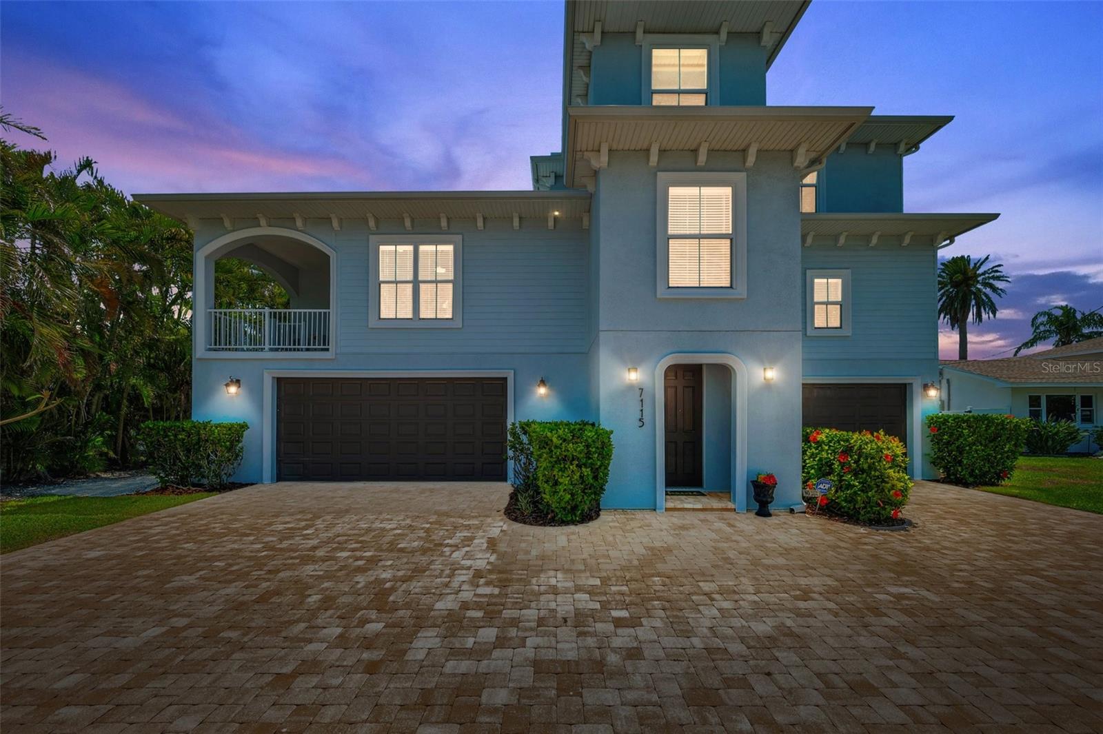 Built in 2018, this St Pete Beach waterfront pool home is on beautiful Boca Ciega Bay.