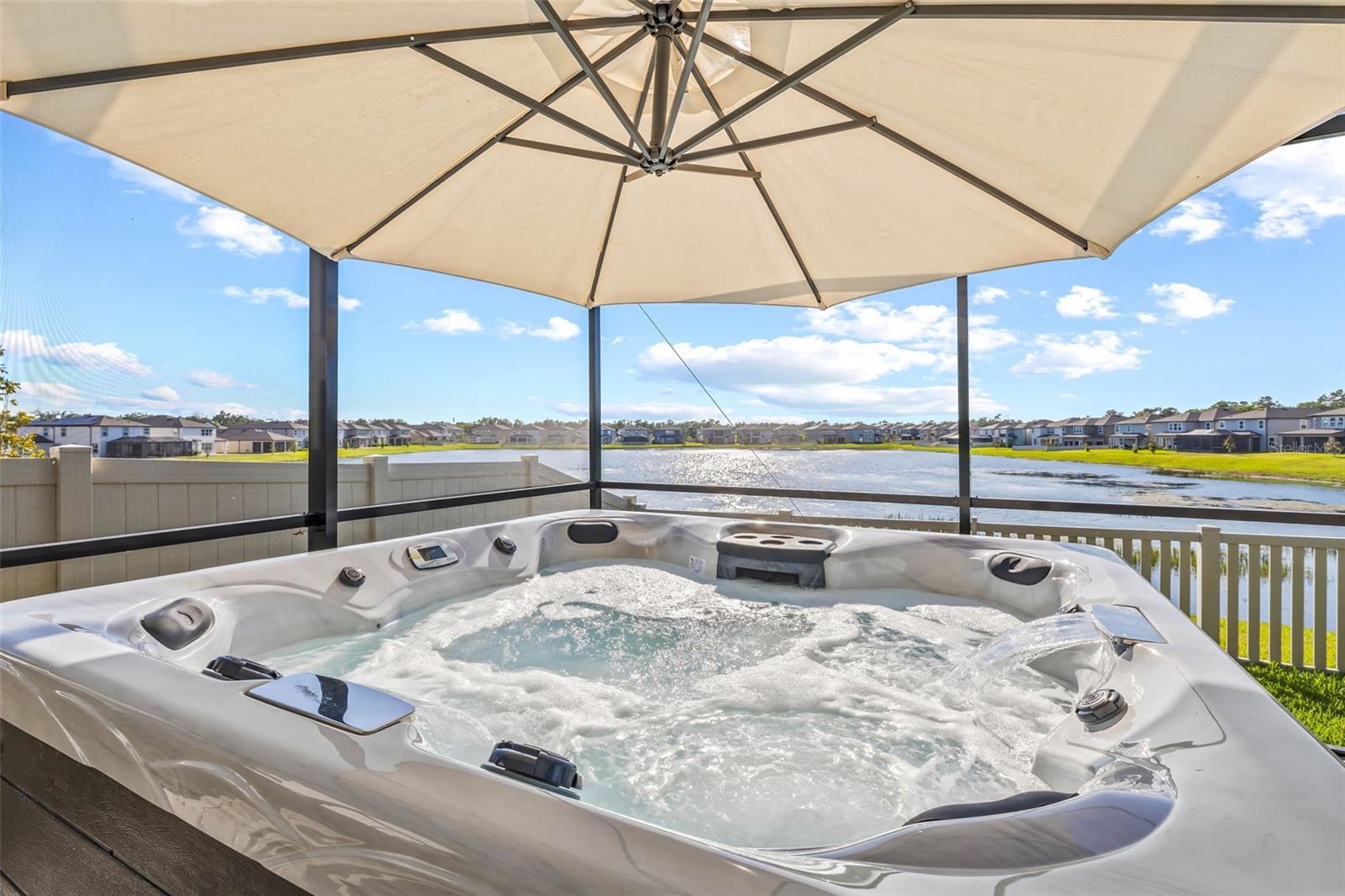 Relax in your Spa with Pond Views!