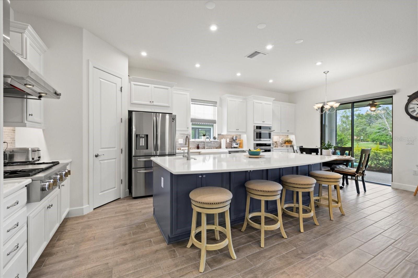 Oversized Island with sink and extra storage space underneath