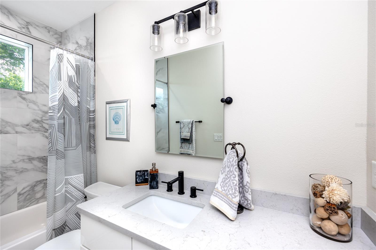 Quartz countertops and upgraded hardware