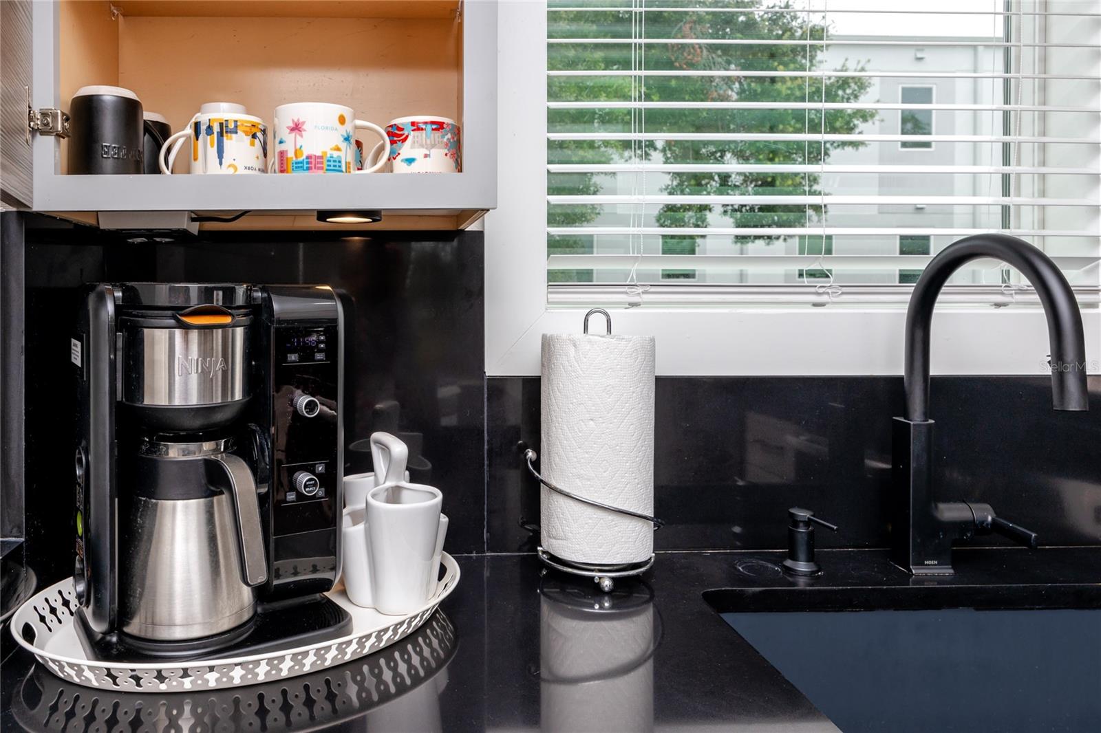 Upgraded stone counter tops and backsplash