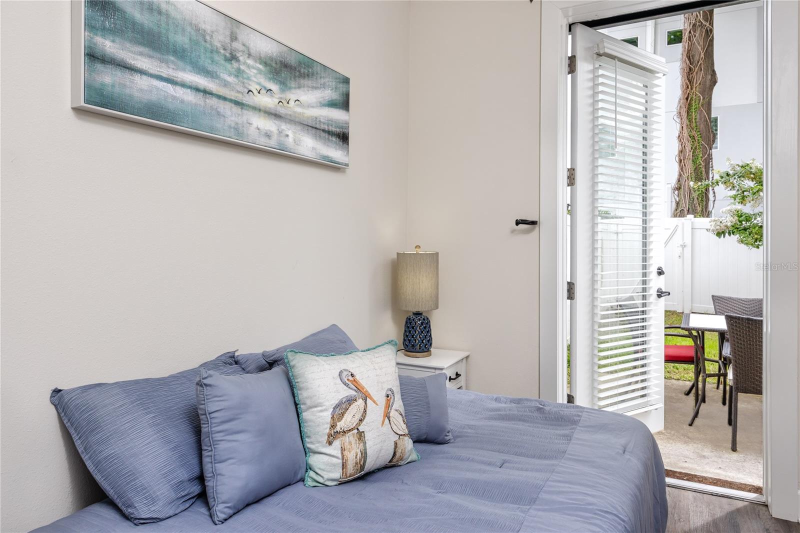 Fenced in patio area