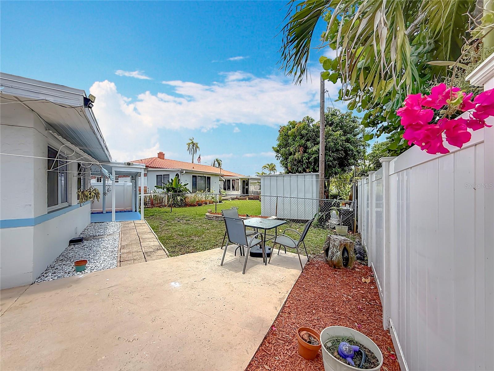 Back Yard, Large Concrete Deck for Entertaining