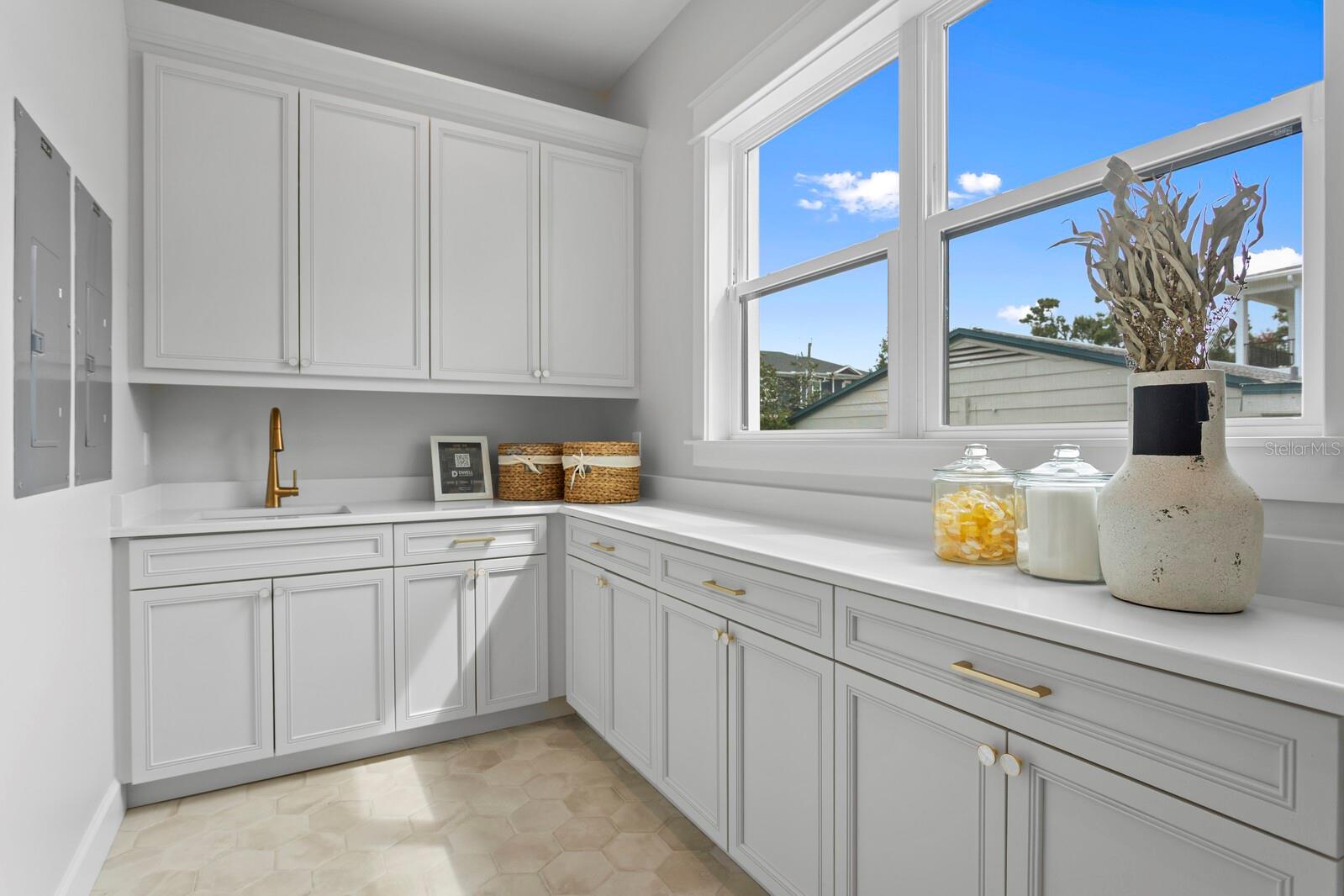 downstairs laundry room