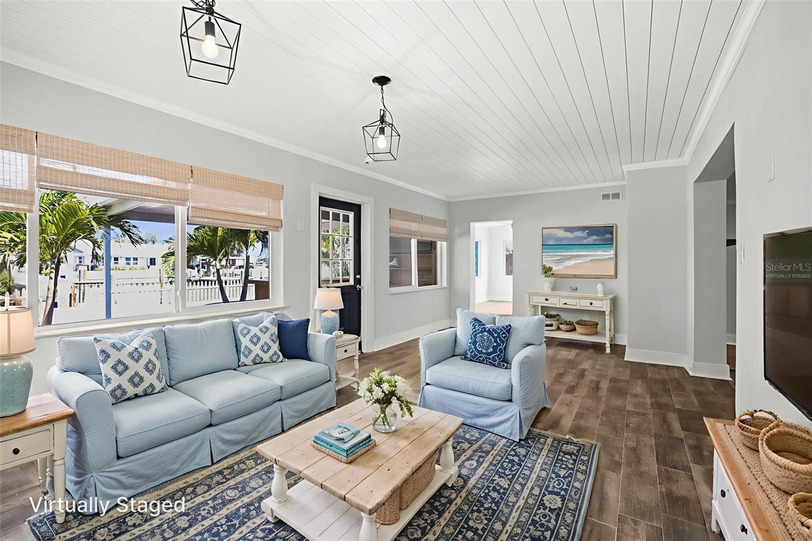 Virtually Staged as Family Room. Was used as Dining Room.