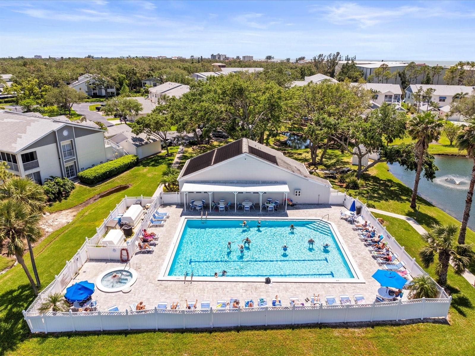 Unit is located just steps from the heated pool and fitness center