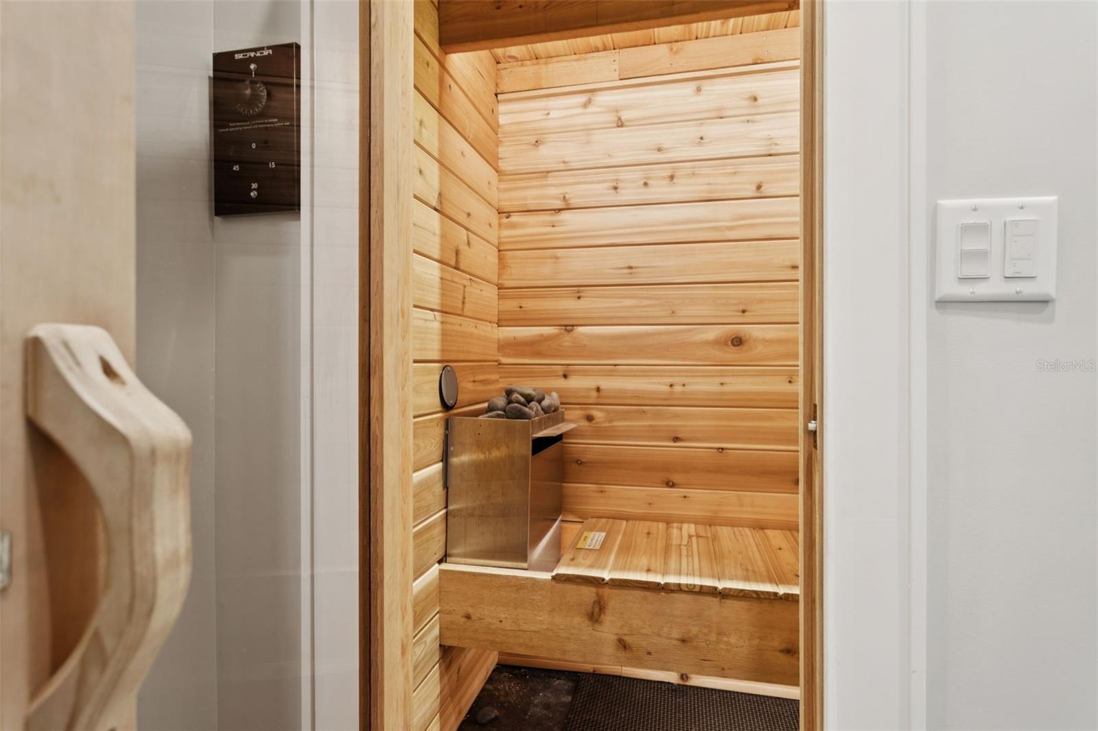 sauna near mudroom