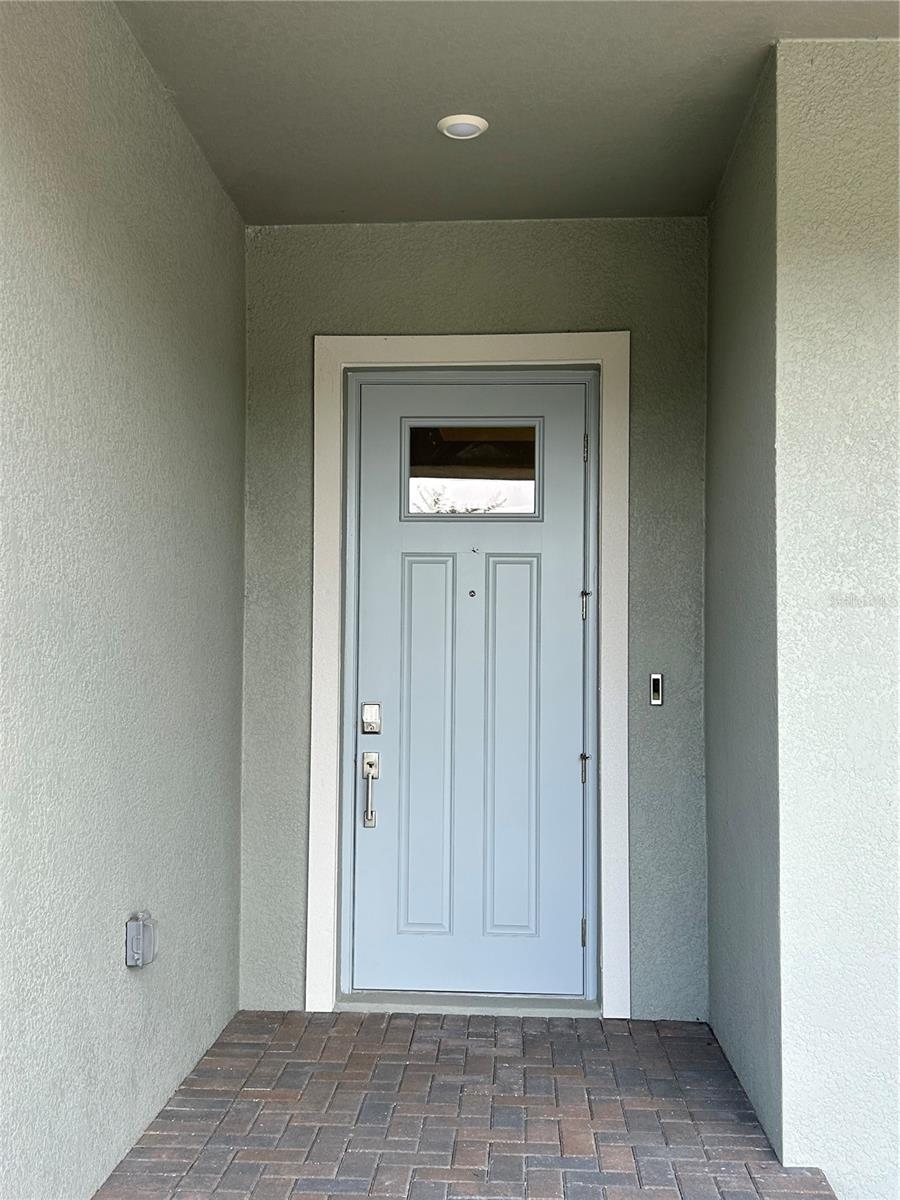 Front Door Covered Entrance w/Video Doorbell