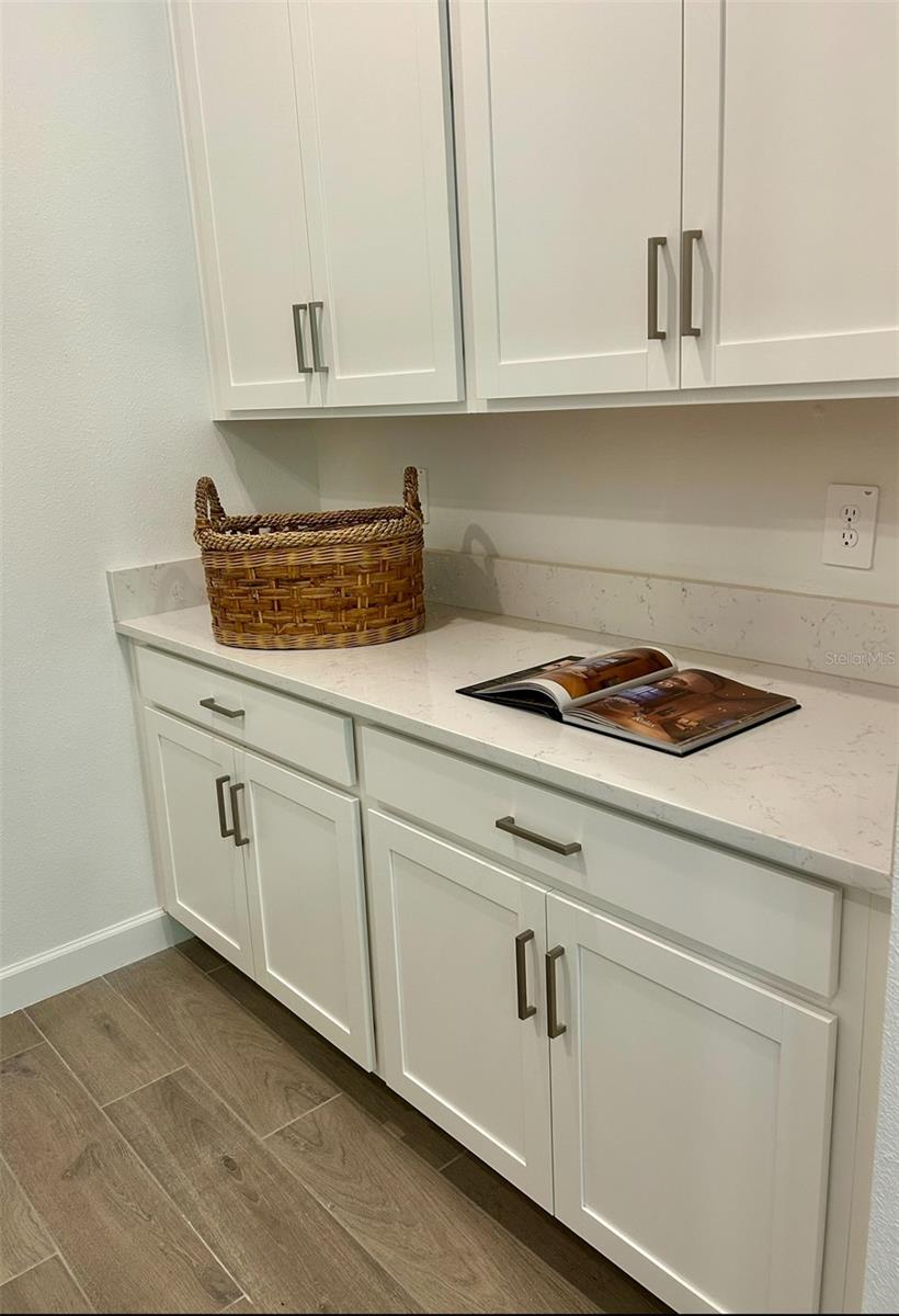 Additional Upgraded Cabintry & Counter Space off the Kitchen Area