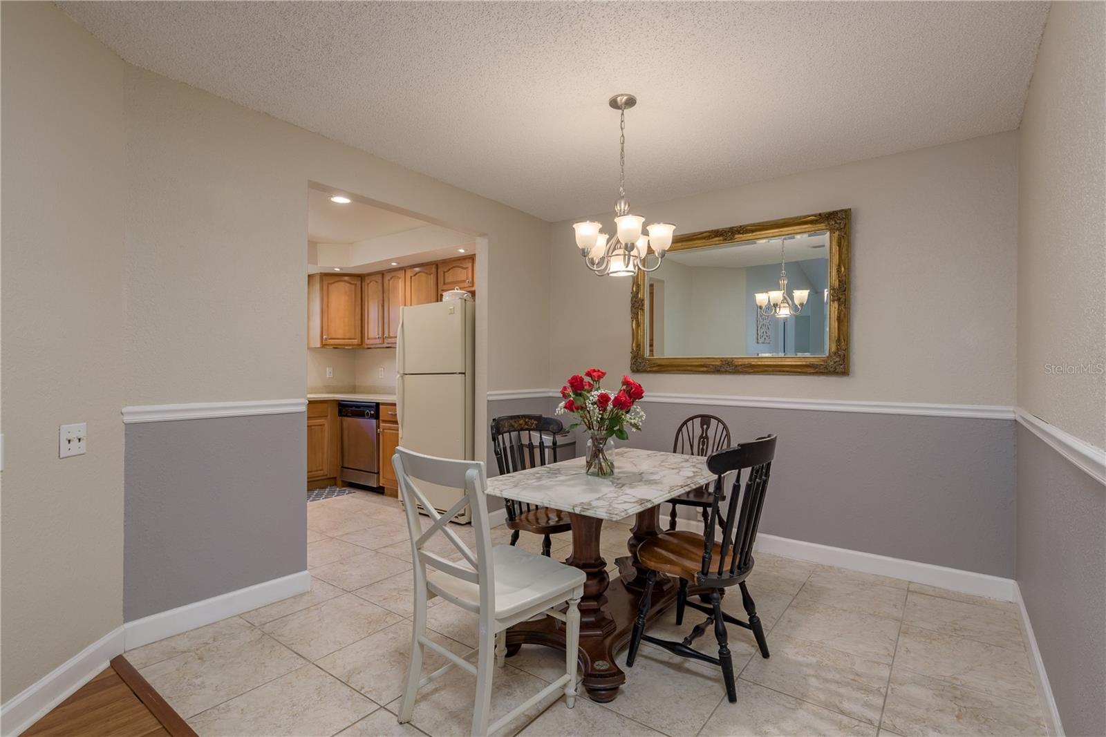 Cute Dining Room opens to the kitchen and Living room