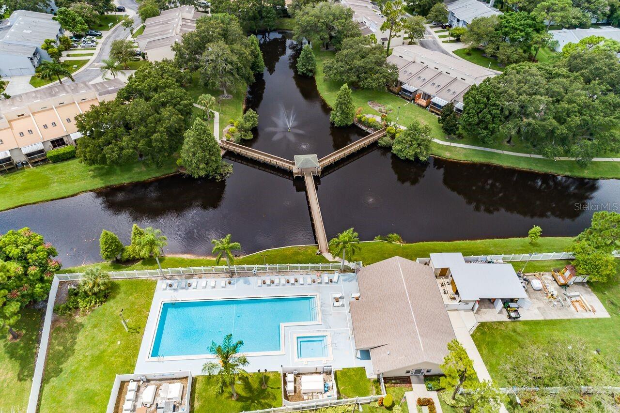 Lake Forest Condo pool/clubhouse & bridged estuary walkway