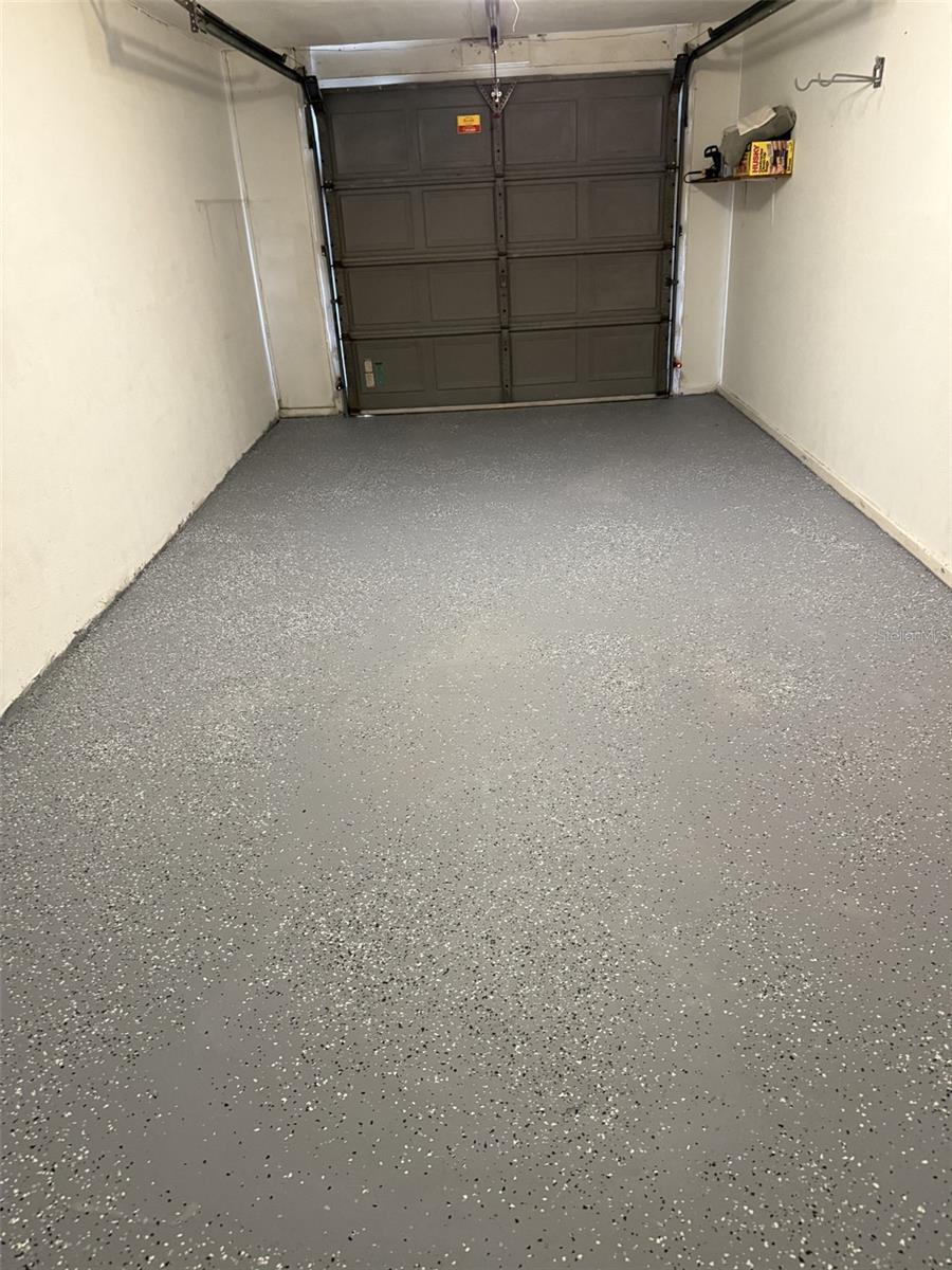 Cleaned garage epoxy floor