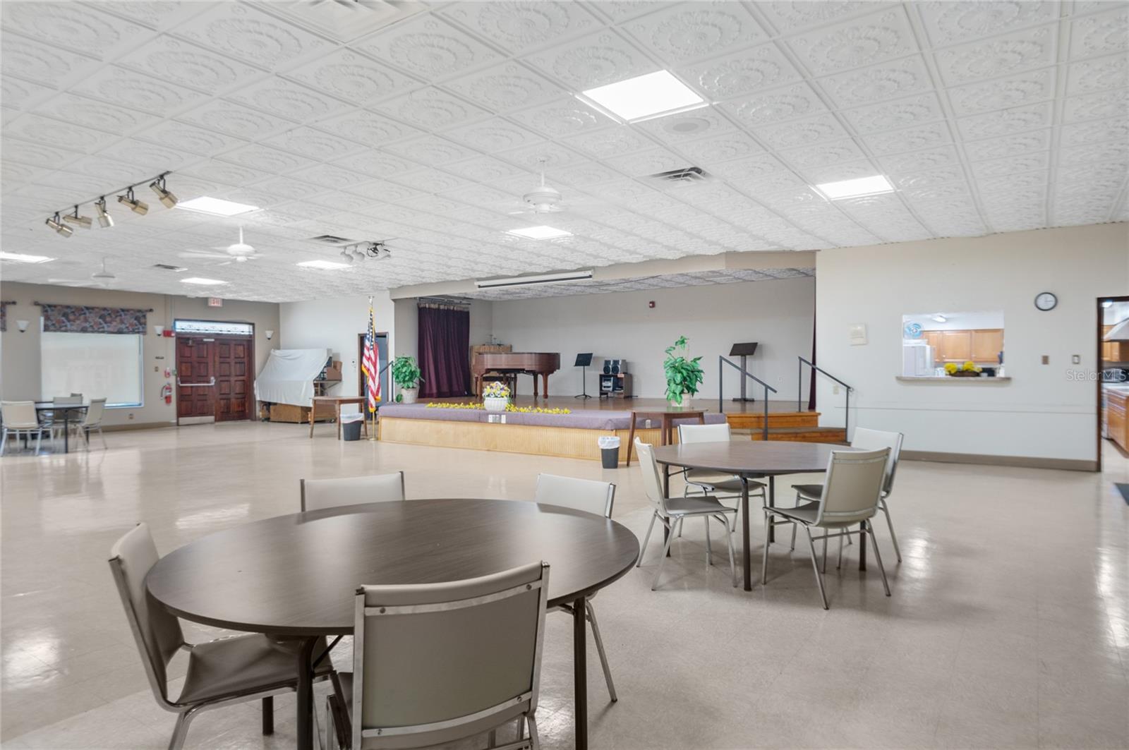 Auditorium's stage with grand piano