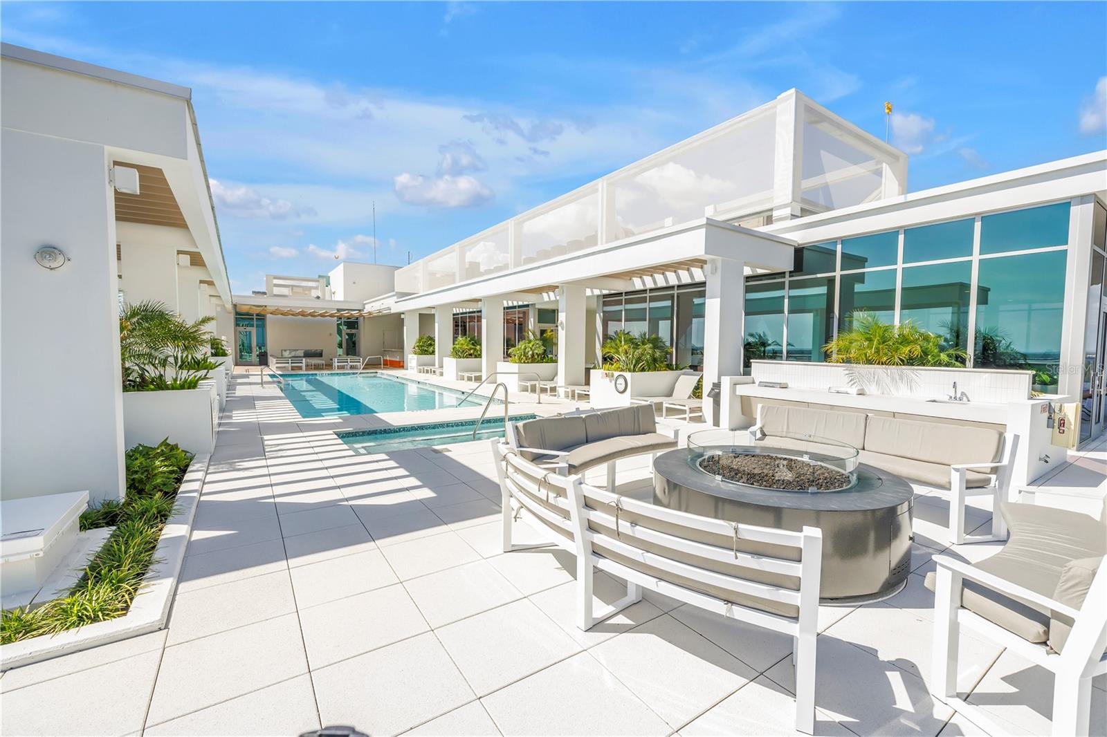 Firepit, grills, saltwater heated pool and hot tub