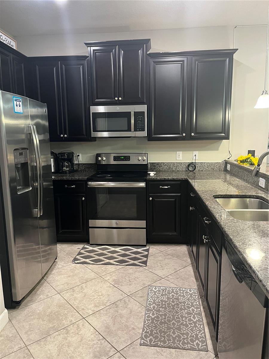 Kitchen with stainless steel appliances