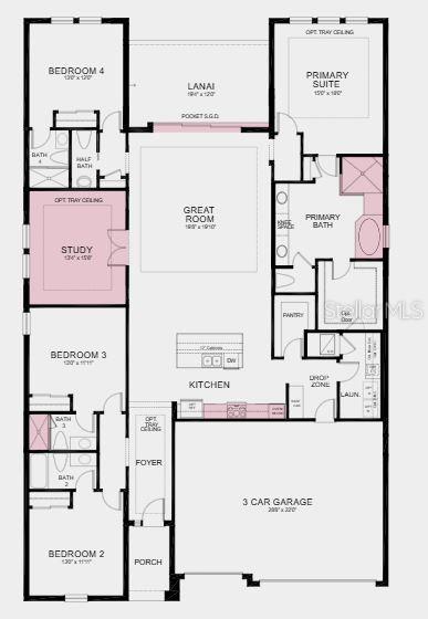 Additional Highlights include: gourmet kitchen, study, primary bath with tub, shower at bath 3, pocket sliding glass door, pre-plumb for laundry sink, outdoor kitchen rough in.