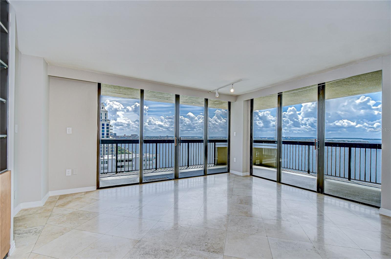 Spacious great room with panoramic water views!