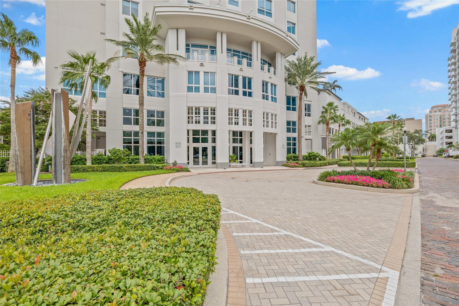 Residential Entrance away from Beach Dr for Easy Arrival and Departure