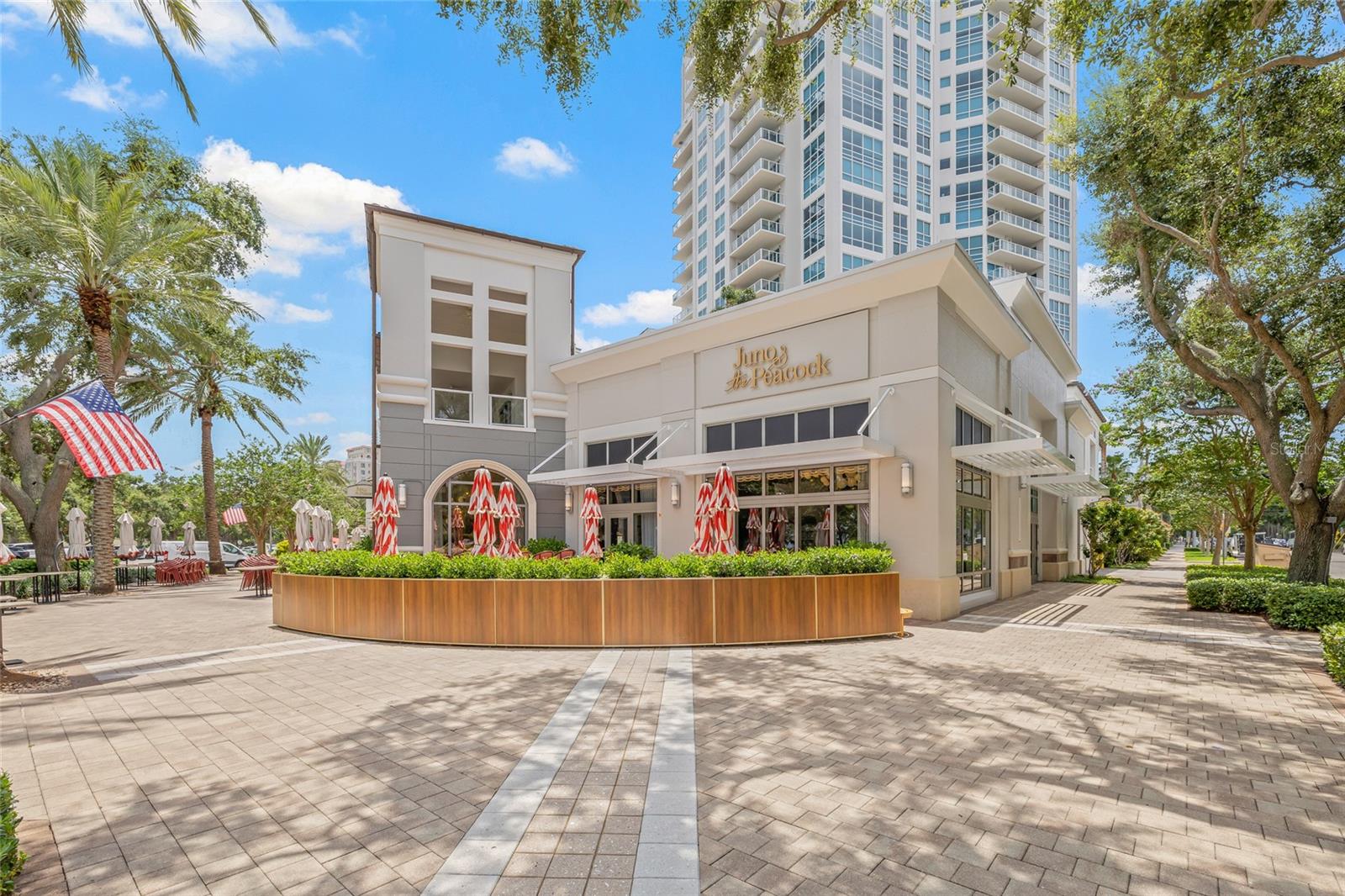 Newer restaurant like Juno and Peacock sits directly beneath the building.