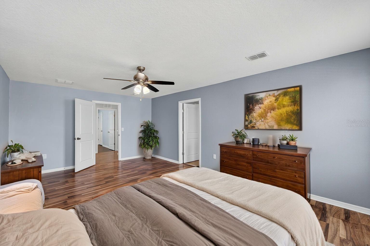 Virtually staged, master bedroom