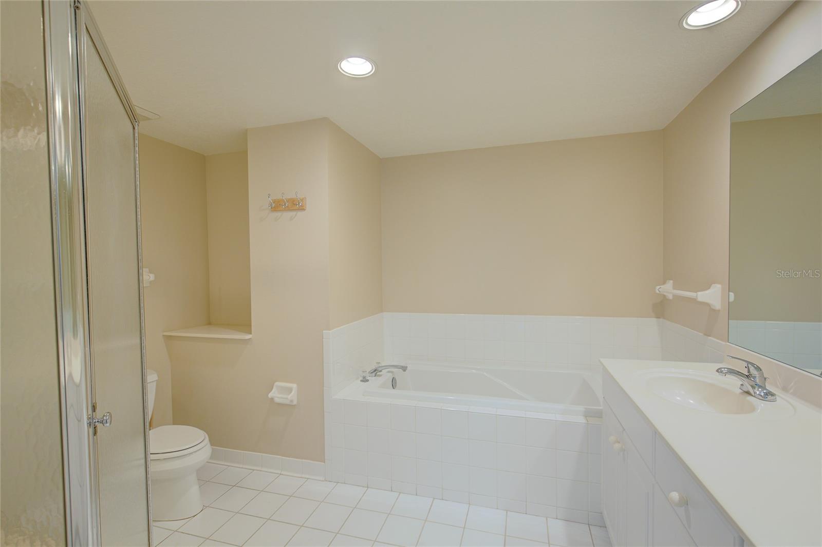 a separate shower completes this large primary ensuite bath.