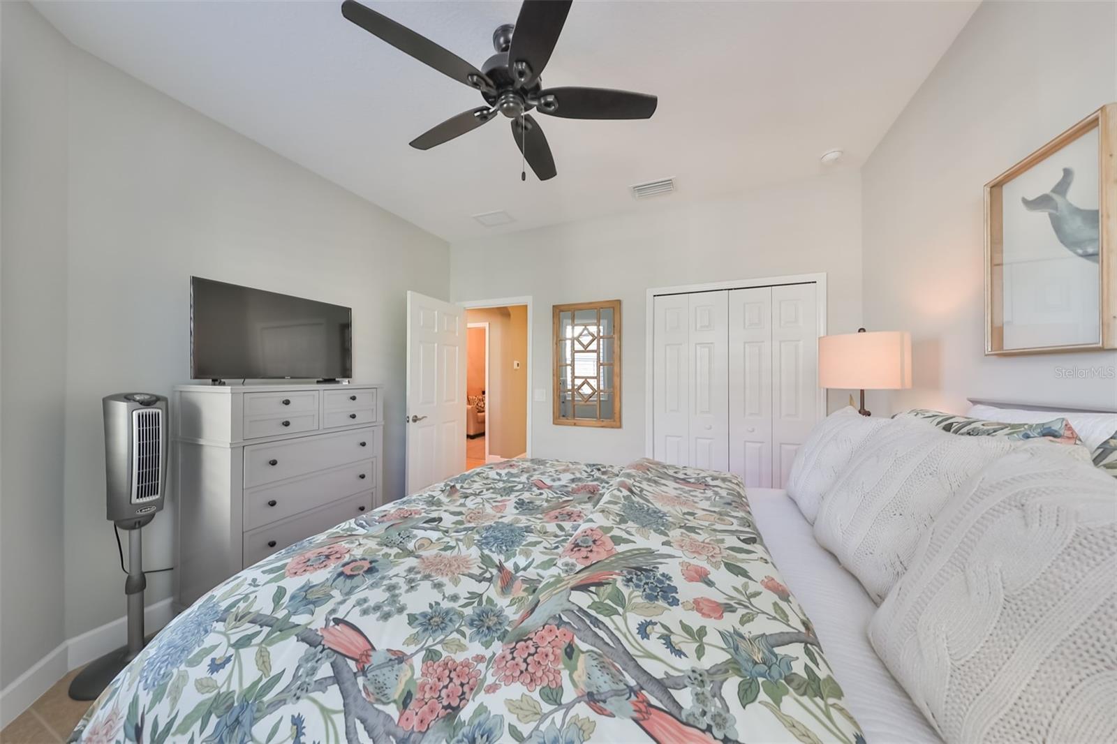 Plenty of room for a queen size bed and additional furniture.