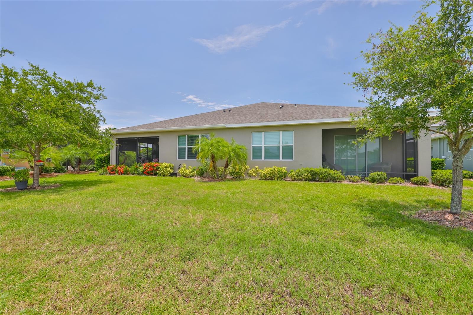 Back view of the villa