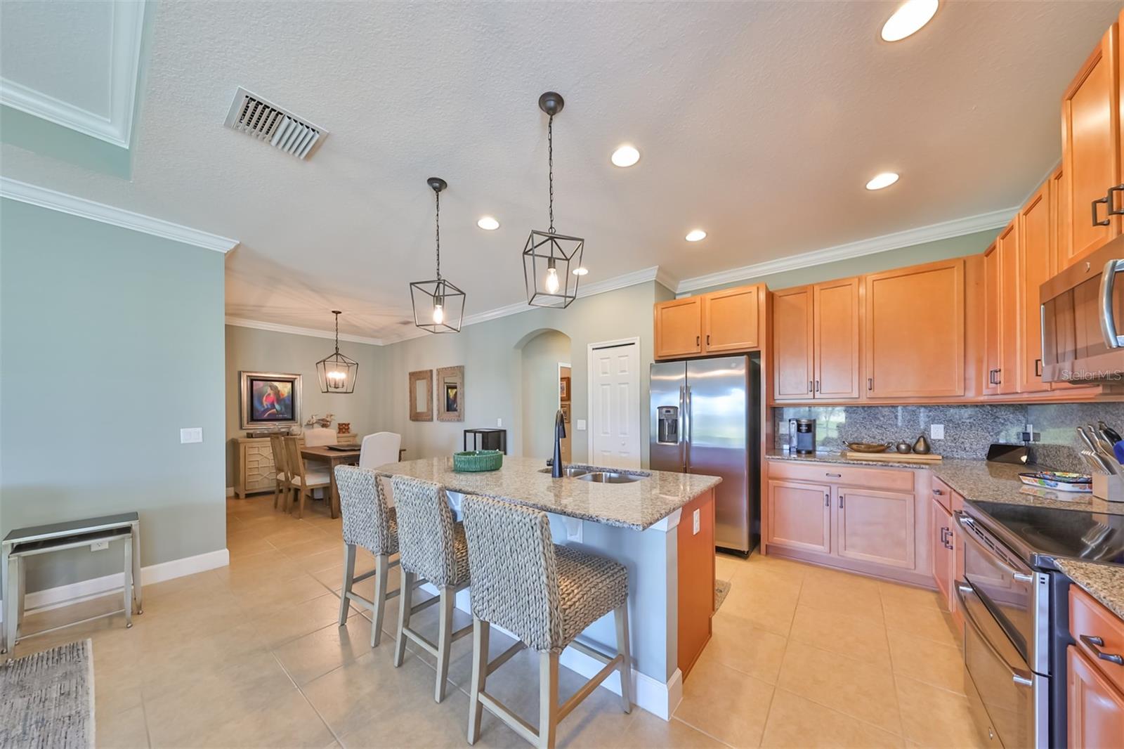 With the open kitchen/dining area, you feel like it is an intimate space, while still being open and inviting.