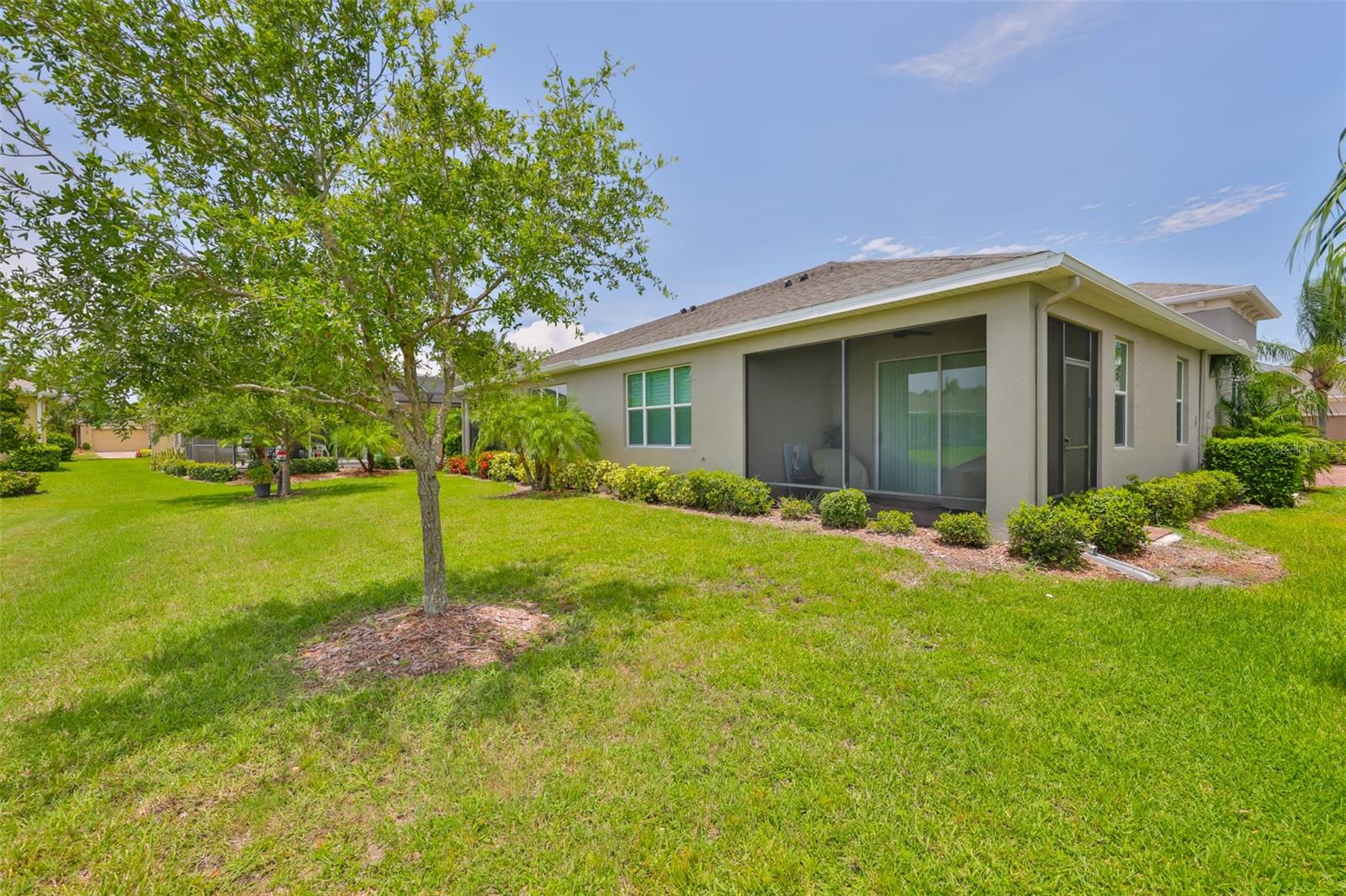 A back view of the screened lanai.
